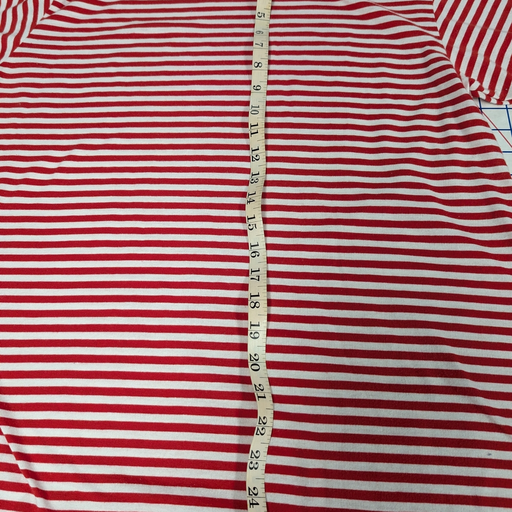 Vintage Maternity Dividends Red and White Striped Top with Dan Howard Red Shorts - Picture 4 of 16